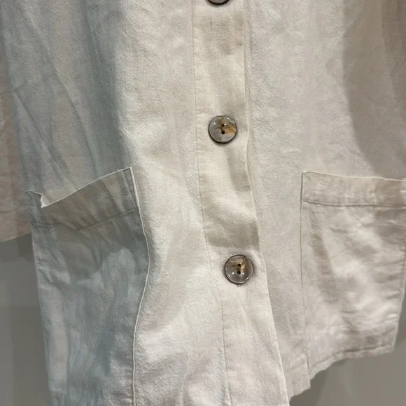 Vintage 90’s Linen/Cotton Chore Jacket from Land’s End in Bone, size 6 - Picture 3 of 6